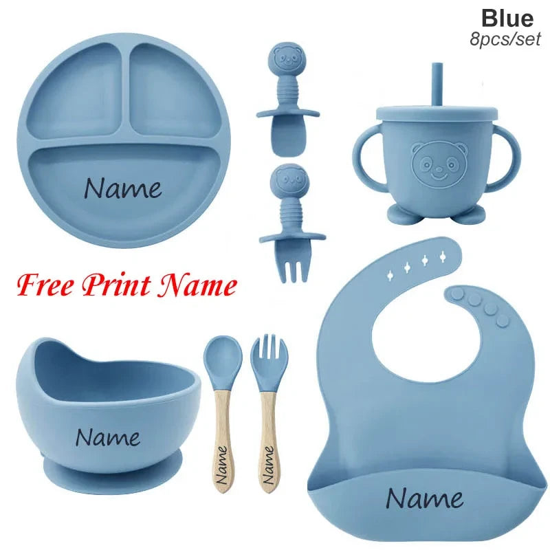 Personalized Silicone Baby Feeding Set