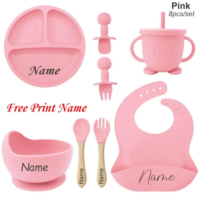 Personalized Silicone Baby Feeding Set