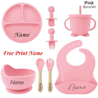 Personalized Silicone Baby Feeding Set