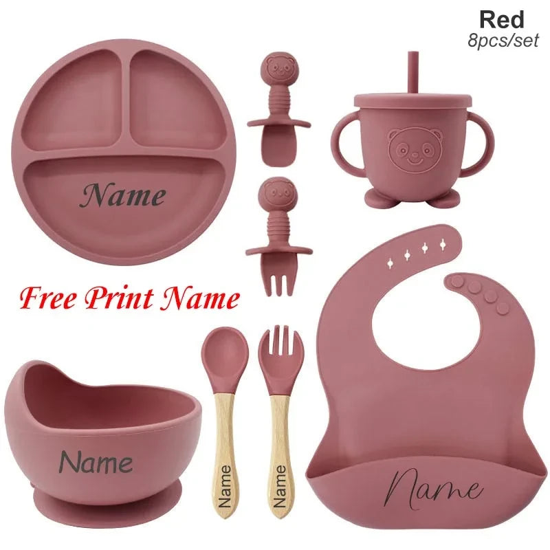 Personalized Silicone Baby Feeding Set