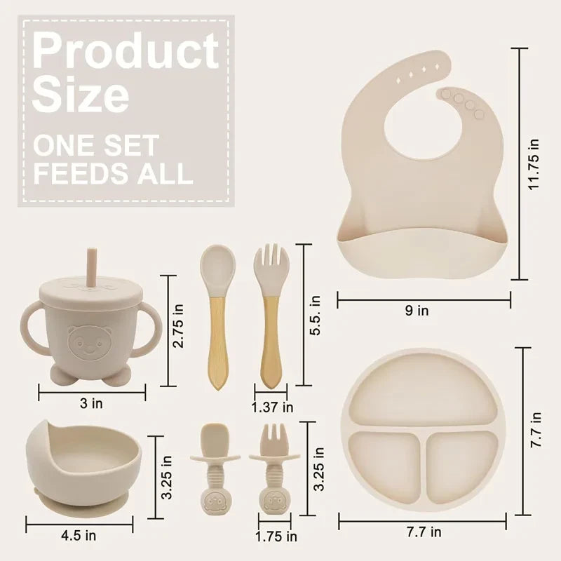 Personalized Silicone Baby Feeding Set