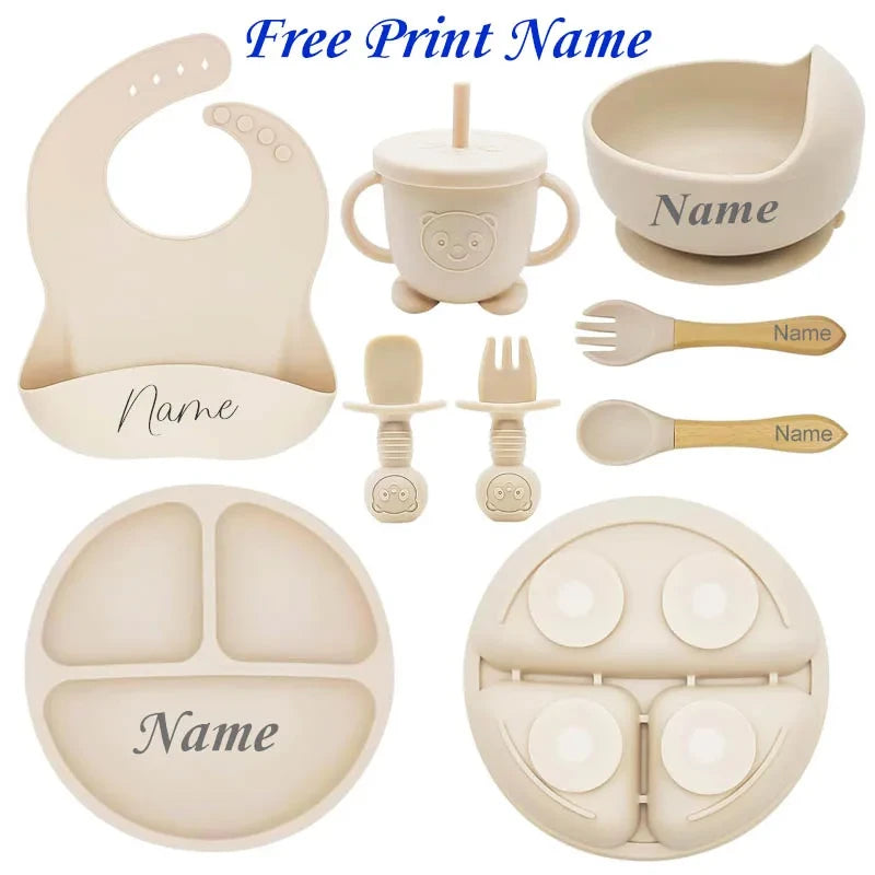 Personalized Silicone Baby Feeding Set