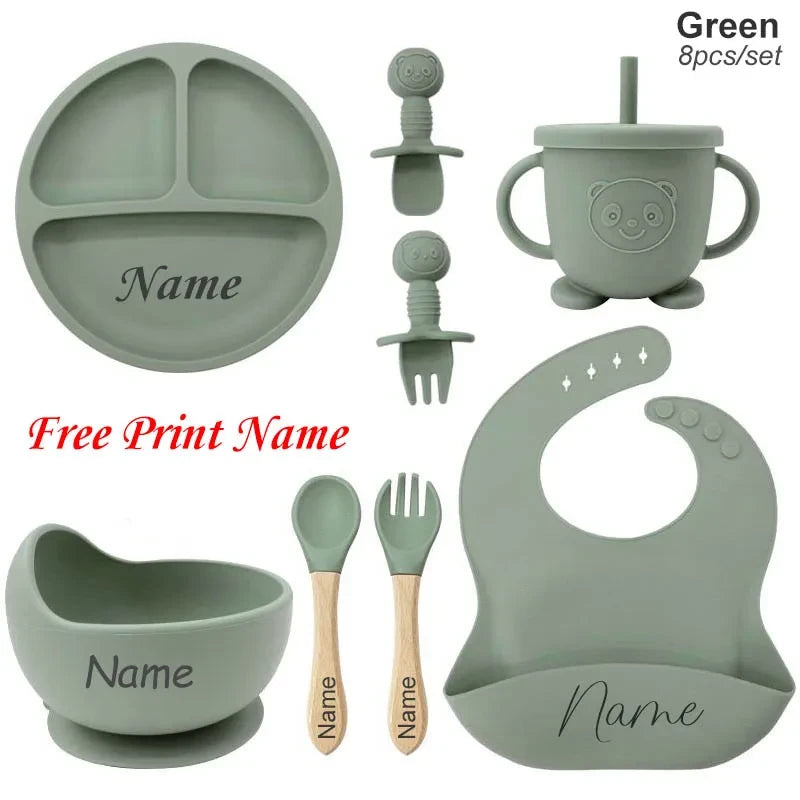 Personalized Silicone Baby Feeding Set