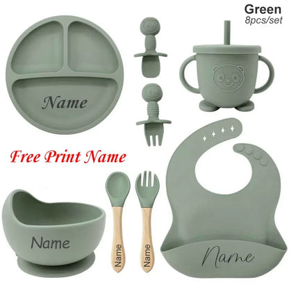 Personalized Silicone Baby Feeding Set