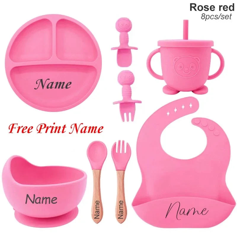 Personalized Silicone Baby Feeding Set