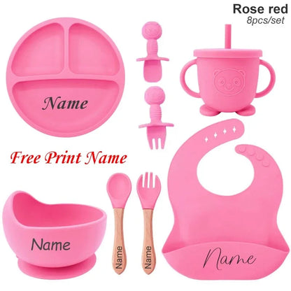 Personalized Silicone Baby Feeding Set