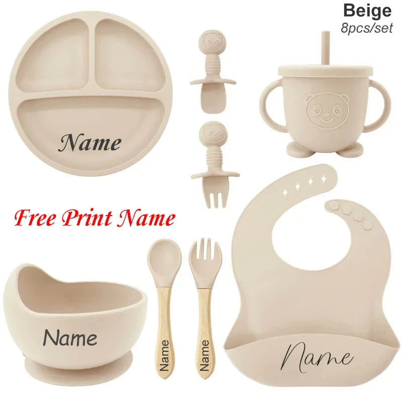 Personalized Silicone Baby Feeding Set