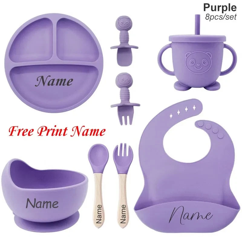 Personalized Silicone Baby Feeding Set