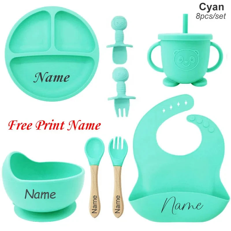 Personalized Silicone Baby Feeding Set