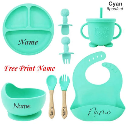 Personalized Silicone Baby Feeding Set
