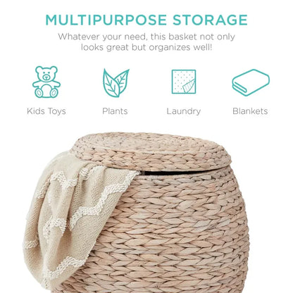 Vintage Hyacinth Storage Basket