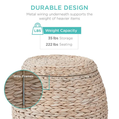 Vintage Hyacinth Storage Basket