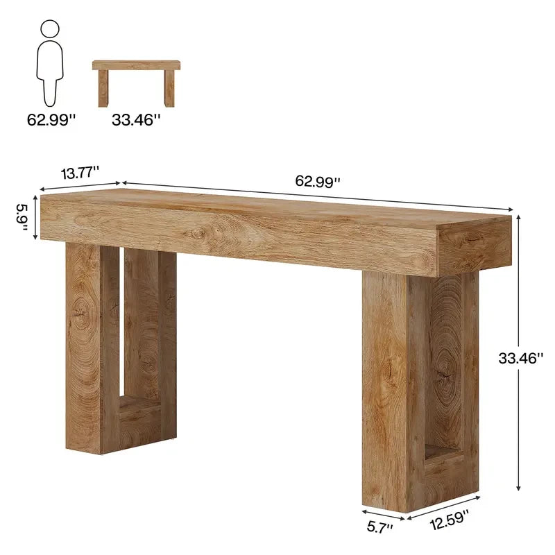 Natural Wooden Console Table