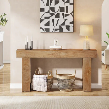Natural Wooden Console Table