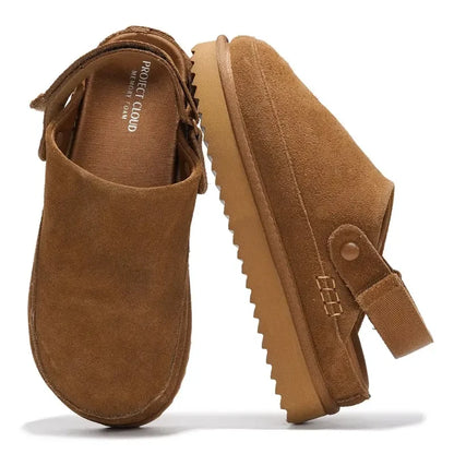 Genuine Suede Platform Clogs