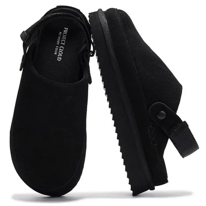 Genuine Suede Platform Clogs