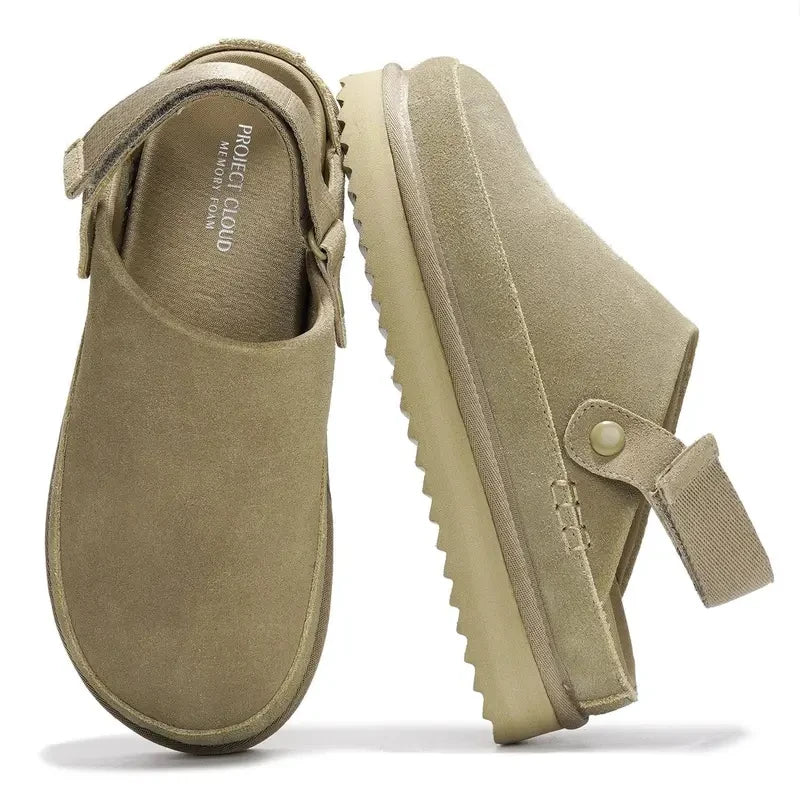 Genuine Suede Platform Clogs