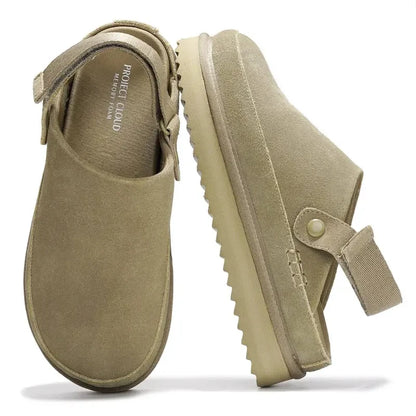 Genuine Suede Platform Clogs
