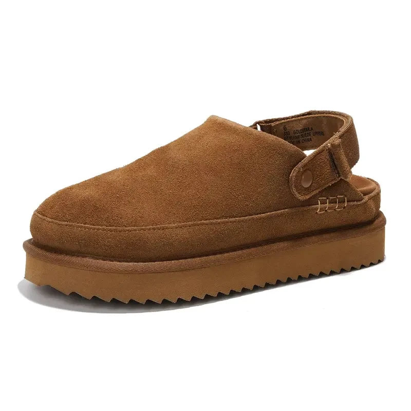 Genuine Suede Platform Clogs