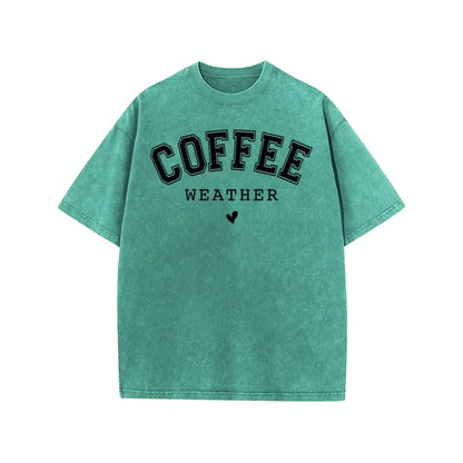 Acid Washed Coffee Graphic T-Shirt
