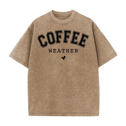 Acid Washed Coffee Graphic T-Shirt