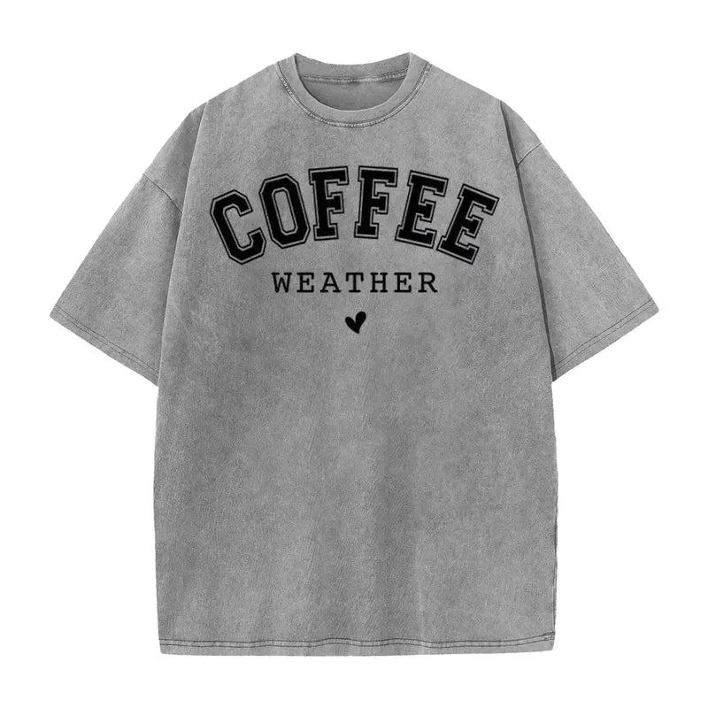 Acid Washed Coffee Graphic T-Shirt