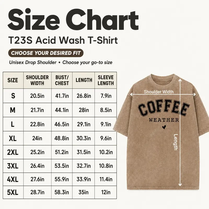 Acid Washed Coffee Graphic T-Shirt
