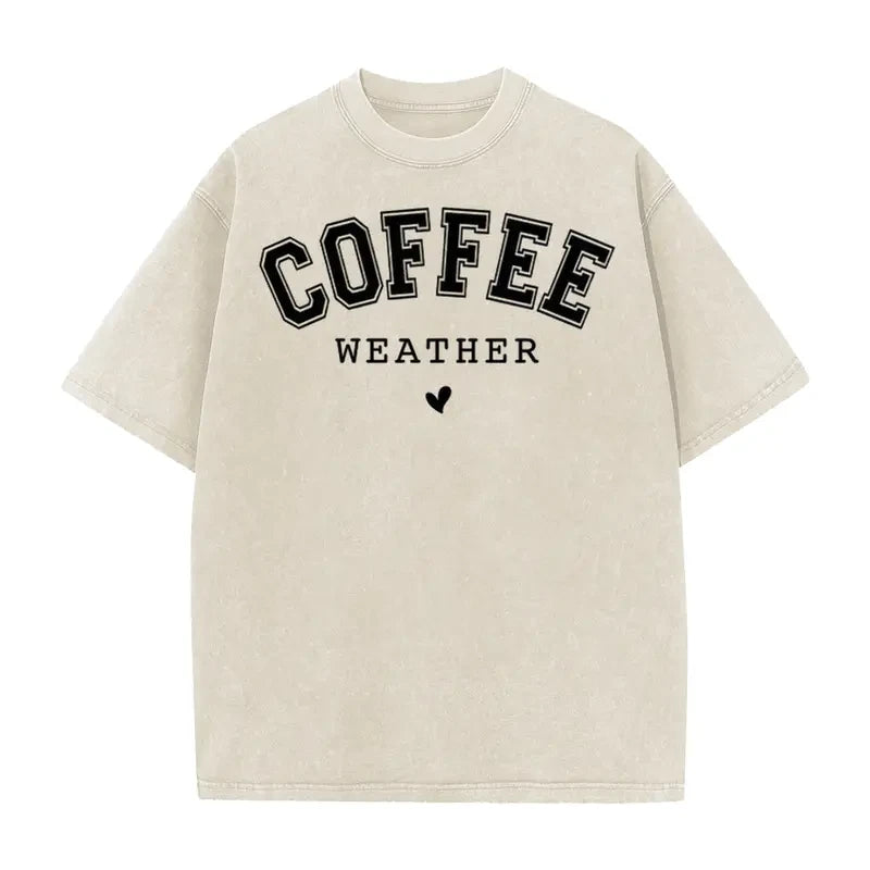 Acid Washed Coffee Graphic T-Shirt