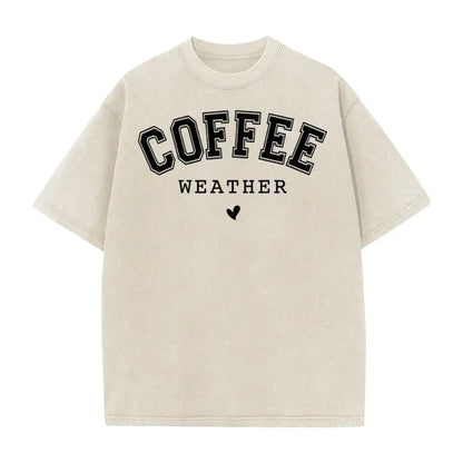 Acid Washed Coffee Graphic T-Shirt