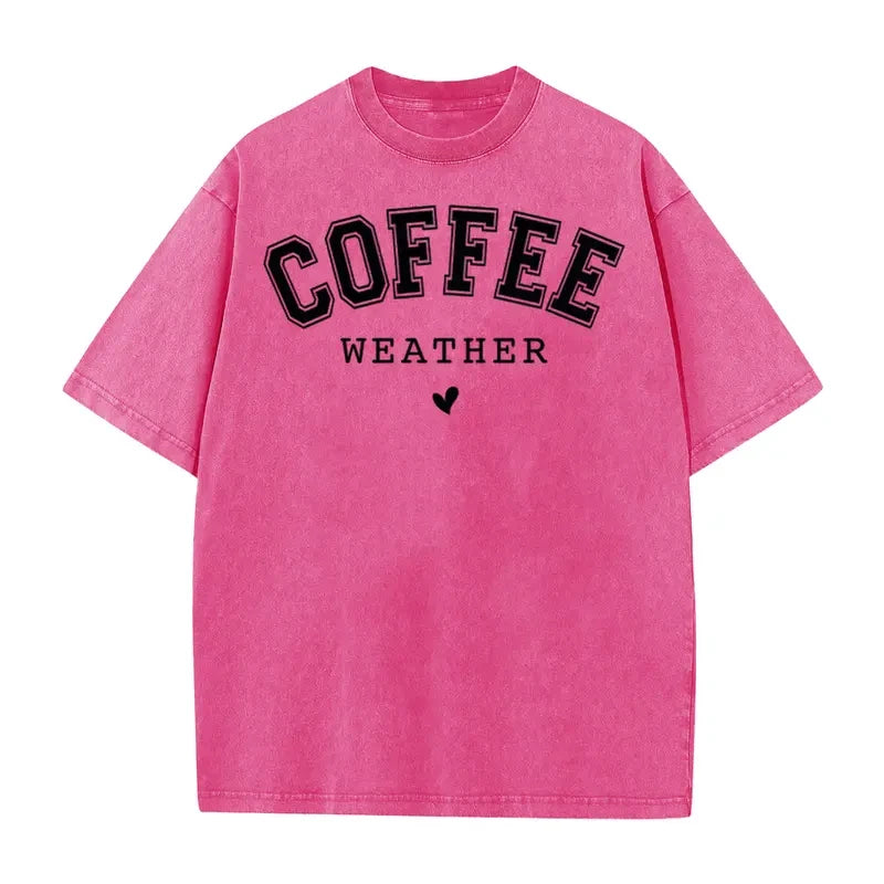 Acid Washed Coffee Graphic T-Shirt