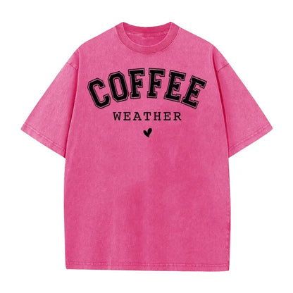 Acid Washed Coffee Graphic T-Shirt