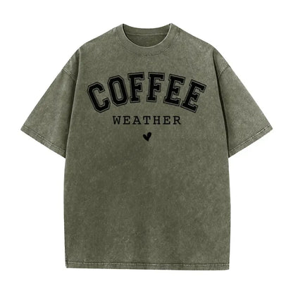 Acid Washed Coffee Graphic T-Shirt