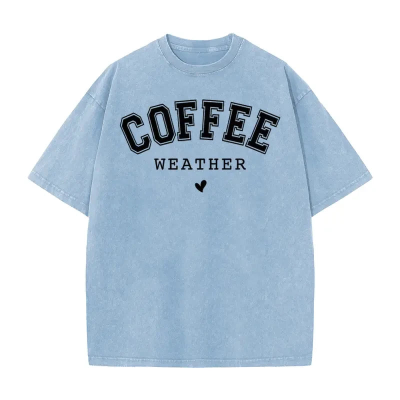 Acid Washed Coffee Graphic T-Shirt