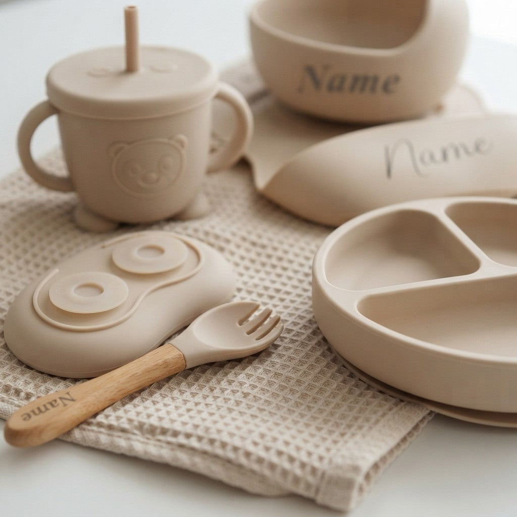 Personalized Silicone Baby Feeding Set