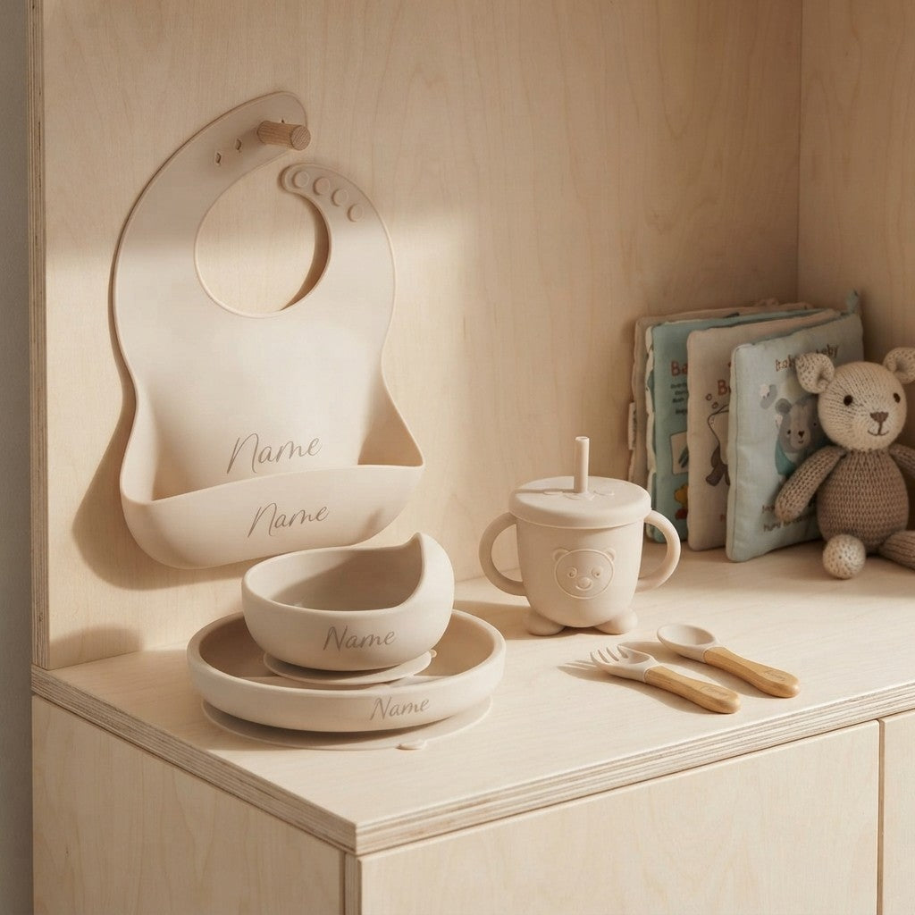 Personalized Silicone Baby Feeding Set