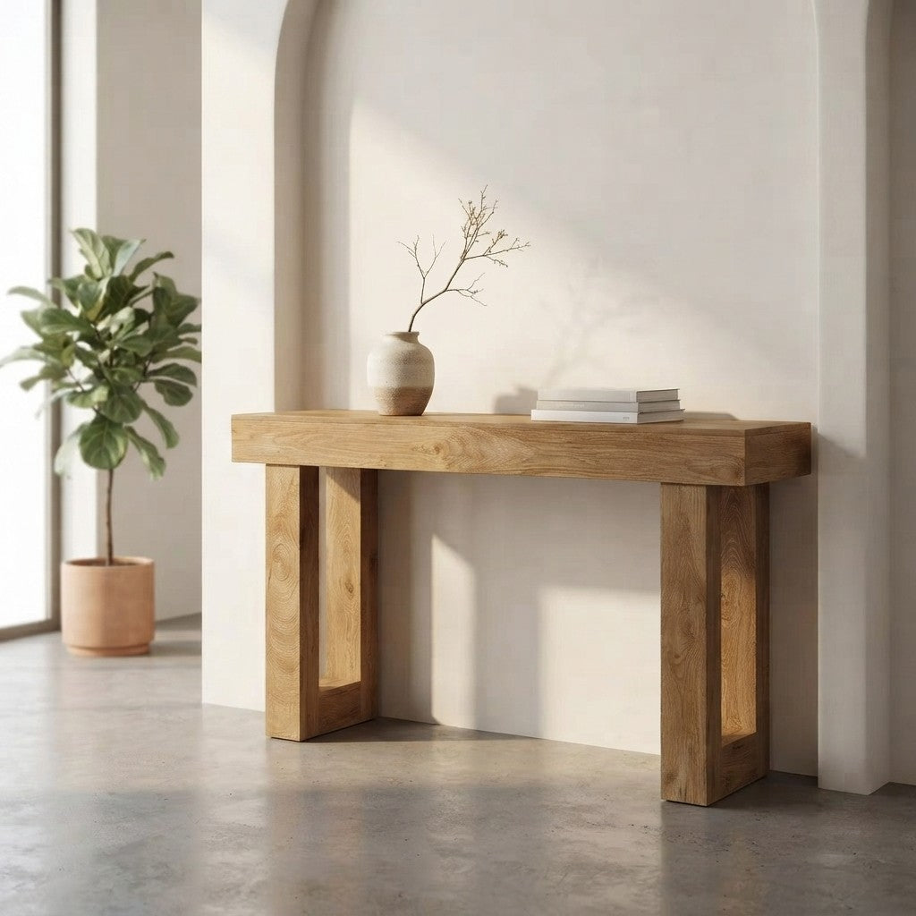 Natural Wooden Console Table