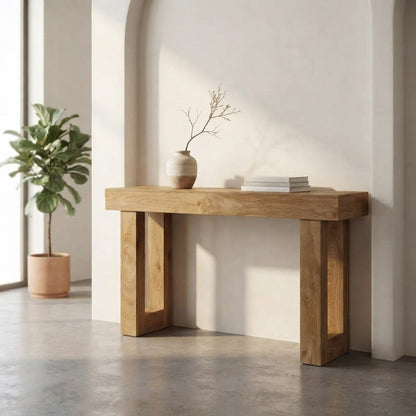 Natural Wooden Console Table